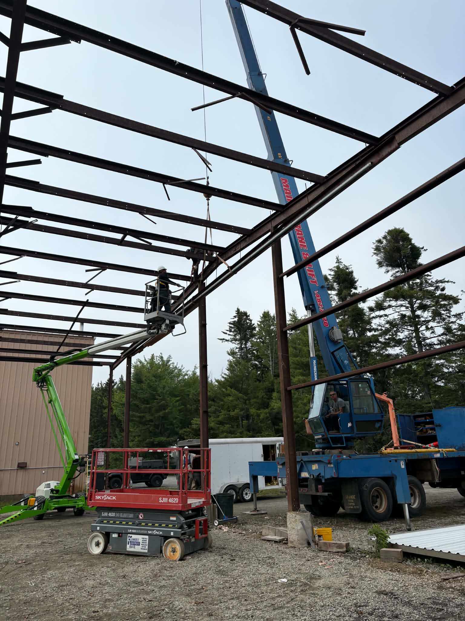 Steel Frame Erection in Progress